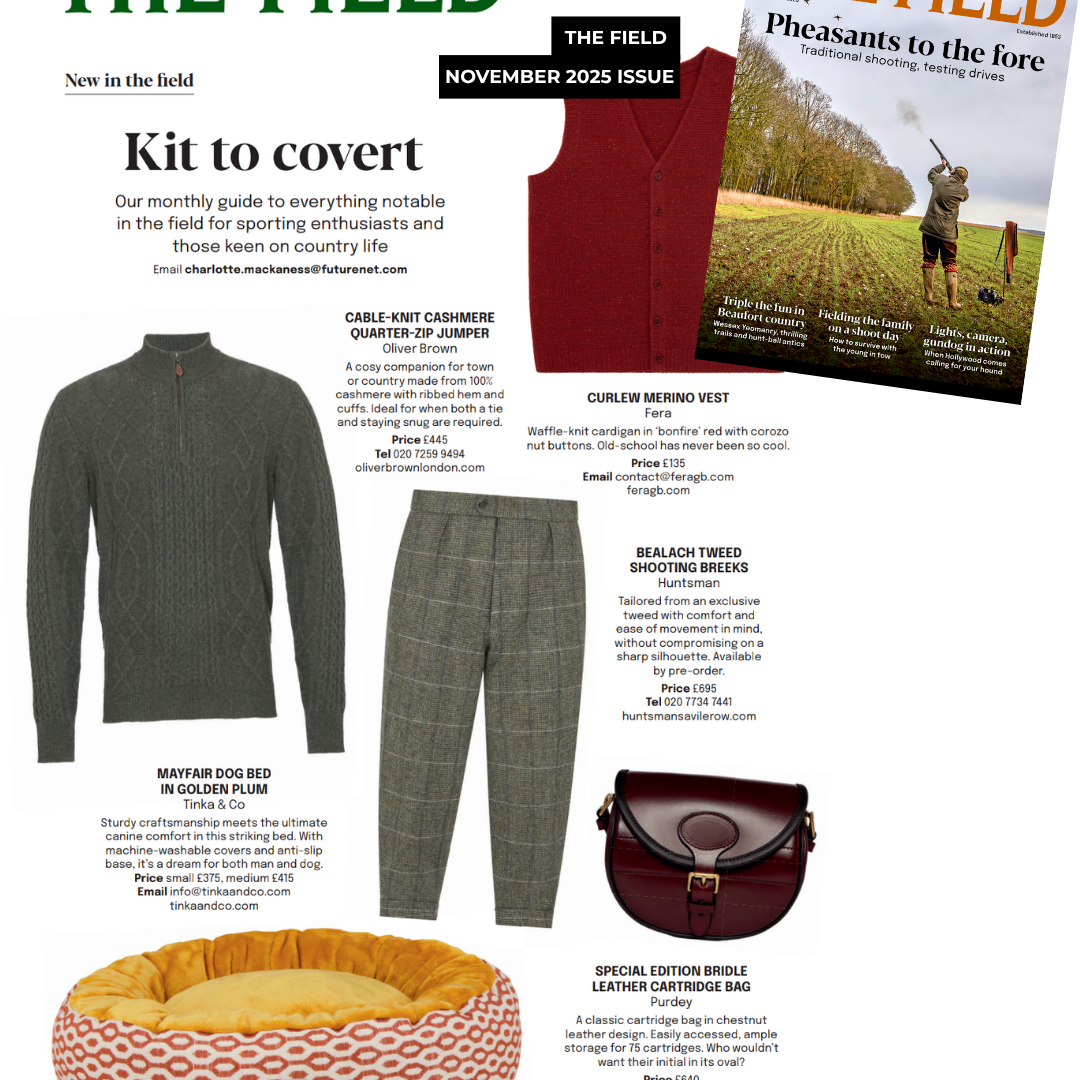 Tinka and Co. London Mayfair Dog Bed featured in The Field Magazine